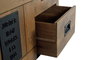 GINER Y COLOMER Vitrina Buffet en Bois de Mango Naturel avec Porte Coulissante et 2 Tiroirs - Style Industriel 185x100x40 cm